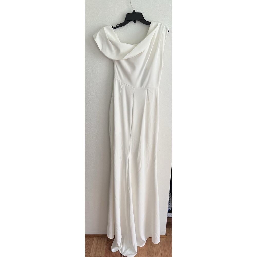 ELLIATT Isadora Ivory One Shoulder Women’s M Bridal Gown Maxi Dress - Picture 7 of 15